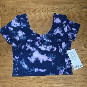 lululemon athletica Blue and Purple Tie-Dye Crop Top